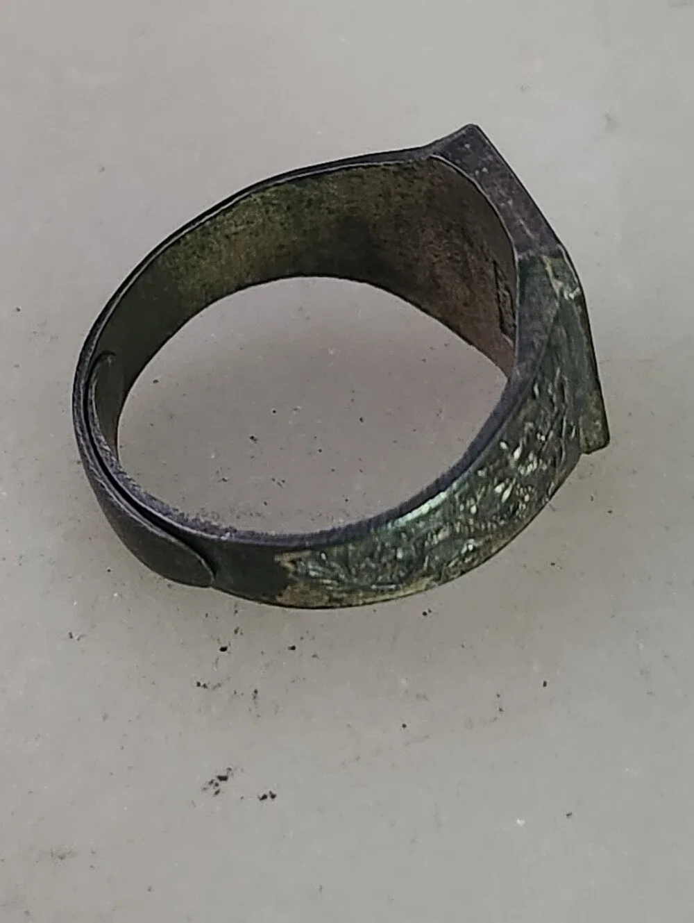 Vintage Sterling Silver Signet Ring with Blue Center